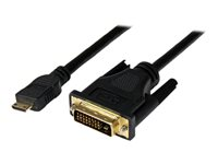 StarTech.com Câble Adaptateur Mini HDMI® vers DVI-D M/M pour Tablet et Caméra - 1x Mini HDMI (Type C) Mâle, 1x DVI-D (18+1) Mâle - 3 m - Câble adaptateur - DVI-D mâle pour 19 pin mini HDMI Type C mâle - 3 m - blindé - noir HDCDVIMM3M