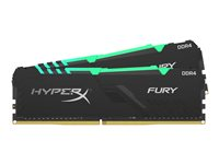 HyperX FURY RGB - DDR4 - kit - 16 Go: 2 x 8 Go - DIMM 288 broches - 3000 MHz / PC4-24000 - CL15 - 1.35 V - mémoire sans tampon - non ECC - noir HX430C15FB3AK2/16