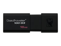 Kingston DataTraveler 100 G3 - Clé USB - 16 Go - USB 3.0 - noir DT100G3/16GB