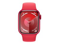 Apple Watch Series 9 (GPS) - (PRODUCT) RED - 41 mm - aluminium rouge - montre intelligente avec bande sport - fluoroélastomère - rouge - taille du bracelet : S/M - 64 Go - Wi-Fi, UWB, Bluetooth - 31.9 g MRXG3QF/A