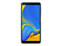 Samsung Galaxy A7 (2018) - 4G smartphone - double SIM - RAM 4 Go / Mémoire interne 64 Go - microSD slot - écran OEL - 6" - 2220 x 1080 pixels - 3 x caméras arrière 24 MP, 8 MP, 5 MP - front camera 24 MP - bleu SM-A750FZBUXEF