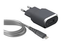 BigBen Connected Force Power - Adaptateur secteur - 2.4 A (USB) - gris - pour Apple iPad/iPhone/iPod (Lightning) FPCSMFI1.2MG