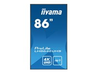 iiyama ProLite LH8642UHS-B1 - Classe de diagonale 86" (86" visualisable) écran LCD rétro-éclairé par LED - signalisation numérique - 4K UHD (2160p) 3840 x 2160 - noir mat LH8642UHS-B1