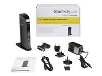 StarTech.com Station d'accueil USB 3.0 universelle double affichage pour PC portable - Réplicateur de ports HDMI / DVI avec GbE - Noir - Station d'accueil - USB - 1GbE - pour P/N: ARMBARDUO, ARMBARDUOV, ARMDUAL, ARMDUAL30, ARMDUALV, ARMSLIMDUO, SVA5M4NEUA, TB33A1C USB3SDOCKHD