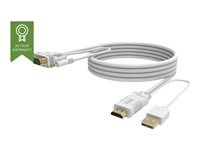 VISION Techconnect - Câble vidéo/audio - HD-15 (VGA), mini jack stéréo mâle pour USB, HDMI mâle - 2 m - blanc - vis moletées TC 2MHDMIVGA