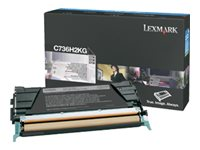 Lexmark - À rendement élevé - noir - original - cartouche de toner LCCP - pour Lexmark C736dn, C736dtn, C736N, X736de, X738de, X738dte C736H2KG