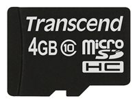 Transcend Premium - Carte mémoire flash - 4 Go - Class 10 - 133x - micro SDHC TS4GUSDC10