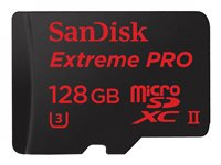SanDisk Extreme Pro - Carte mémoire flash - 128 Go - UHS Class 3 / Class10 - microSDXC UHS-II SDSQXPJ-128G-GN6M3