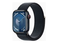 Apple Watch Series 9 (GPS + Cellular) - 41 mm - aluminium minuit - montre intelligente avec boucle sport - deux couches de matières textiles tissées - minuit - 64 Go - Wi-Fi, LTE, UWB, Bluetooth - 4G - 32.1 g MRHU3QF/A