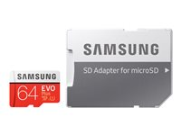 Samsung EVO Plus MB-MC64HA - Carte mémoire flash (adaptateur microSDXC vers SD inclus(e)) - 64 Go - UHS-I U3 / Class10 - microSDXC UHS-I MB-MC64HA/EU