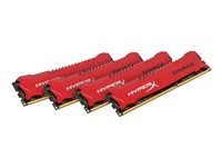 HyperX Savage - DDR3 - 32 Go: 4 x 8 Go - DIMM 240 broches - 1600 MHz / PC3-12800 - CL9 - 1.5 V - mémoire sans tampon - non ECC - rouge HX316C9SRK4/32