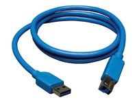 Tripp Lite 3ft USB 3.0 SuperSpeed Device Cable 5 Gbps A Male to B Male 3' - Câble USB - USB type A (M) pour USB Type B (M) - USB 3.0 - 91 cm - bleu U322-003