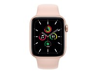 Apple Watch SE (GPS + Cellular) - 44 mm - or-aluminium - montre intelligente avec bande sport - fluoroélastomère - sable rose - taille du bracelet : S/M/L - 32 Go - Wi-Fi, Bluetooth - 4G - 36.36 g MYEX2NF/A