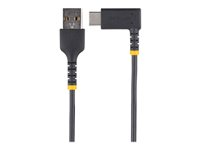 StarTech.com 3ft (1m) USB A to C Charging Cable Right Angle, Heavy Duty Fast Charge USB-C Cable, USB 2.0 A to Type-C, Durable and Rugged Aramid Fiber, 3A, S20/iPad/Pixel - High Quality USB Charging Cord (R2ACR-1M-USB-CABLE) - Câble USB - USB (M) droit pour 24 pin USB-C (M) angle droit - USB 2.0 - 3 A - 1 m - noir R2ACR-1M-USB-CABLE