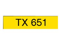 Brother TX651 - Noir sur jaune - Rouleau (2,4 cm x 15 m) 1 cassette(s) ruban laminé - pour P-Touch PT-7000, PT-8000 TX651