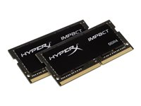 HyperX Impact - DDR4 - kit - 16 Go: 2 x 8 Go - SO DIMM 260 broches - 2666 MHz / PC4-21300 - CL15 - 1.2 V - mémoire sans tampon - non ECC - noir HX426S15IB2K2/16