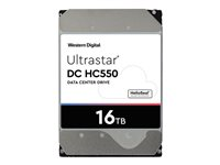 WD Ultrastar DC HC550 WUH721816ALE6L1 - Disque dur - chiffré - 16 To - interne - 3.5" - SATA 6Gb/s - 7200 tours/min - mémoire tampon : 512 Mo - Self-Encrypting Drive (SED), TCG Enterprise 0F38461