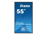 iiyama ProLite LH5570UHB-B1 - Classe de diagonale 55" (54.6" visualisable) écran LCD rétro-éclairé par LED - signalisation numérique - 4K UHD (2160p) 3840 x 2160 - noir mat LH5570UHB-B1