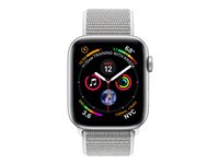 Apple Watch Series 4 (GPS + Cellular) - 44 mm - aluminium argenté - montre intelligente avec boucle sport - nylon tissé - coquillage - taille de bande 145-220 mm - 16 Go - Wi-Fi, Bluetooth - 4G - 36.7 g MTVT2NF/A
