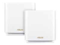 ASUS ZenWiFi AX (XT8) - - système Wi-Fi - (2 routeurs) - jusqu'à 5500 pieds carrés - maillage - 1GbE, 2.5GbE - Wi-Fi 6 - Tri-bande 90IG0590-MO3G40