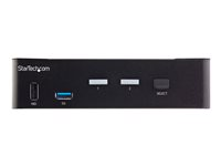 StarTech.com Commutateur KVM HDMI à 2 Ports - Moniteur Unique 4K 60Hz Ultra HDR - KVM de Bureau HDMI 2.0 avec Hub USB 3.0 (5Gbps) et 4x USB 2.0 HID, Audio - Commutation par Touches - TAA (SV231HU34K6) - Commutateur écran-clavier-souris/audio - 2 x KVM / audio - 1 utilisateur local - de bureau, Montable sur rack - Conformité TAA SV231HU34K6