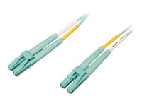 Tripp Lite 5M 10Gb/100Gb Duplex Multimode 50/125 OM4 LSZH Fiber Patch Cable LC/LC Aqua 5 Meters - Cordon de raccordement - LC multi-mode (M) pour LC multi-mode (M) - 5 m - fibre optique - duplex - 50 / 125 microns - OM4 - turquoise N820-05M-OM4