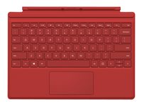 Microsoft Surface Pro 4 Type Cover - Clavier - avec trackpad, accéléromètre - rétroéclairé - français - rouge - commercial - pour Surface Pro 4 R9Q-00020