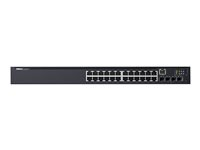 Dell Networking N1524P - Commutateur - C2+ - Géré - 24 x 10/100/1000 + 4 x 10 Gigabit SFP+ - flux d'air de l'avant vers l'arrière - Montable sur rack - PoE+ (30.8 W) 210-AEVY