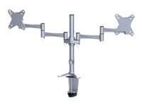 Neomounts FPMA-D1330D - Kit de montage - pleine action - pour 2 écrans LCD - argent - Taille d'écran : 10"-27" - pinces montables, oeillet, montrable sur bureau FPMA-D1330DSILVER