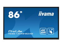 iiyama ProLite TE8612MIS-B2AG - Classe de diagonale 86" (85.6" visualisable) écran plat LCD - signalétique numérique interactive - avec écran tactile - 4K UHD (2160p) 3840 x 2160 - noir, mat TE8612MIS-B2AG