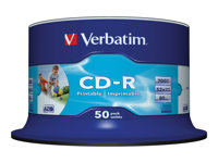 Verbatim DataLifePlus - 50 x CD-R - 700 Mo 52x - surface imprimable large - spindle 43309