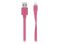 Belkin MIXIT Flat Lightning to USB Cable - Câble Lightning - Lightning (M) pour USB (M) - 1.22 m - rose - plat - pour Apple iPad/iPhone/iPod (Lightning) F8J148BT04-PNK