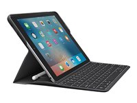 Logitech CREATE - Clavier et étui - rétroéclairé - Apple Smart connector - français - noir clavier, noir étui - pour Apple 9.7-inch iPad Pro 920-008133