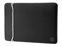 HP Neoprene Reversible Sleeve - Housse d'ordinateur portable - 15.6" - noir, argent - pour OMEN by HP 15; HP 15; ENVY x360; Pavilion 15; Pavilion Gaming 15; Pavilion x360; x360 2UF62AA#ABB