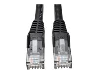 Eaton Tripp Lite Series Cat6 Gigabit Snagless Molded (UTP) Ethernet Cable (RJ45 M/M), PoE, Black, 3 ft. (0.91 m) - Cordon de raccordement - RJ-45 (M) pour RJ-45 (M) - 91.4 cm - UTP - CAT 6 - moulé, sans crochet, bloqué - noir N201-003-BK