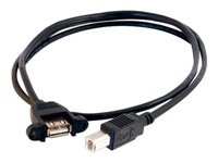 C2G Panel Mount Cable - Câble USB - USB type B (M) pour USB (F) - 91 cm - moulé - noir 28069