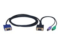 Tripp Lite 6ft PS/2 Cable Kit for B004-008 KVM Switch 3-in-1 Kit 6' - Câble clavier / vidéo / souris (KVM) - PS/2, HD-15 (VGA) (M) pour HD-15 (VGA) (M) - 1.8 m - moulé, bloqué P750-006