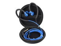 Enermax EAE01 - Écouteurs avec micro - intra-auriculaire - montage sur l'oreille - filaire - jack 3,5mm - isolation acoustique - bleu EAE01-BL