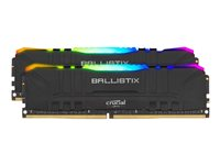 Ballistix RGB - DDR4 - kit - 32 Go: 2 x 16 Go - DIMM 288 broches - 3000 MHz / PC4-24000 - CL15 - 1.35 V - mémoire sans tampon - non ECC - noir BL2K16G30C15U4BL