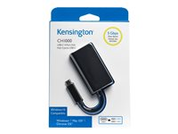 Kensington CH1000 - Concentrateur (hub) - 3 x SuperSpeed USB 3.0 + 1 x USB-C - Ordinateur de bureau K33995WW