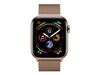 Apple Watch Series 4 (GPS + Cellular) - 44 mm - acier inoxydable doré - montre intelligente avec boucle milanaise - maille d'acier - or - taille de bande 150-200 mm - 16 Go - Wi-Fi, Bluetooth - 4G - 47.9 g MTX52NF/A