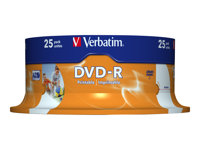 Verbatim - 25 x DVD-R - 4.7 Go 16x - surface imprimable photo large - spindle 43538