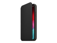 Apple Folio - Protection à rabat pour téléphone portable - cuir - noir - pour iPhone XS MRWW2ZM/A