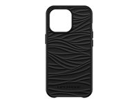 LifeProof WAKE - Coque de protection pour téléphone portable - 85 % de plastique recyclé provenant de l'océan - noir - modèle d'onde douce - pour Apple iPhone 13 Pro 77-85599