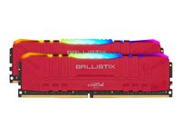 Ballistix RGB - DDR4 - kit - 64 Go: 2 x 32 Go - DIMM 288 broches - 3200 MHz / PC4-25600 - CL16 - 1.35 V - mémoire sans tampon - non ECC - rouge BL2K32G32C16U4RL
