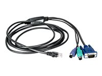 Avocent - Câble clavier / vidéo / souris (KVM) - PS/2, HD-15 (VGA) (M) pour RJ-45 (M) - 3 m - pour AutoView 1400, 1500, 2000, 2020, 2030, AV3108, AV3216 PS2IAC-10