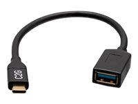 C2G USB-C Male to USB-A Female SuperSpeed USB 5Gbps Adapter Converter - Câble USB - USB type A (F) pour 24 pin USB-C (M) - USB 3.2 Gen 1 - 30 V - 15 cm - moulé - noir C2G29515