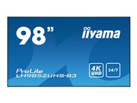 iiyama ProLite LH9852UHS-B3 - Classe de diagonale 98" (97.5" visualisable) écran LCD rétro-éclairé par LED - signalisation numérique - 4K UHD (2160p) 3840 x 2160 - noir, brillant LH9852UHS-B3
