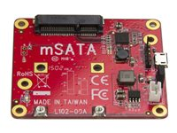 StarTech.com Convertisseur USB vers mSATA pour Raspberry Pi et les cartes de développement - Adaptateur USB vers mini SATA - Contrôleur de stockage - 1 Canal - mSATA - 600 Mo/s - USB 2.0 - rouge PIB2MS1