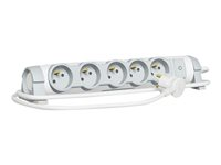 C2G Multi-Outlet Extension for Comfort - Coupe-circuit - CA 230 V - 3500 Watt - entrée : alimentation - connecteurs de sortie : 5 (3 pôles (France/Belgique)) - 3 m - blanc 80818